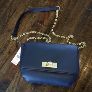 Prom Navy blue BCBG chair strap crossbody purse